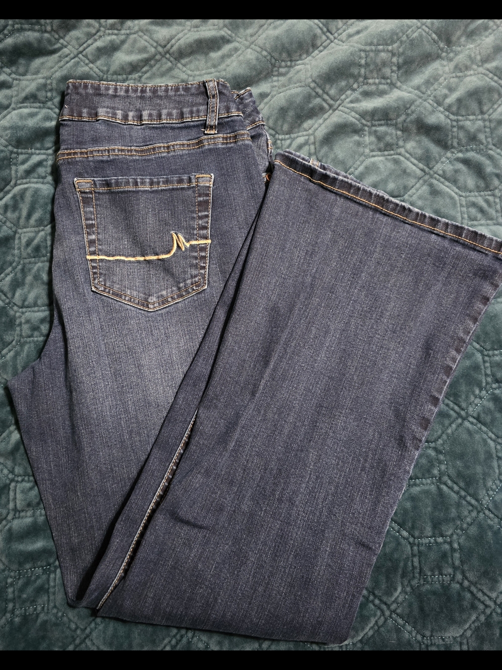 Maurices Dark Blue Women's Midrise Flare Jeans - Classic Stretch Denim